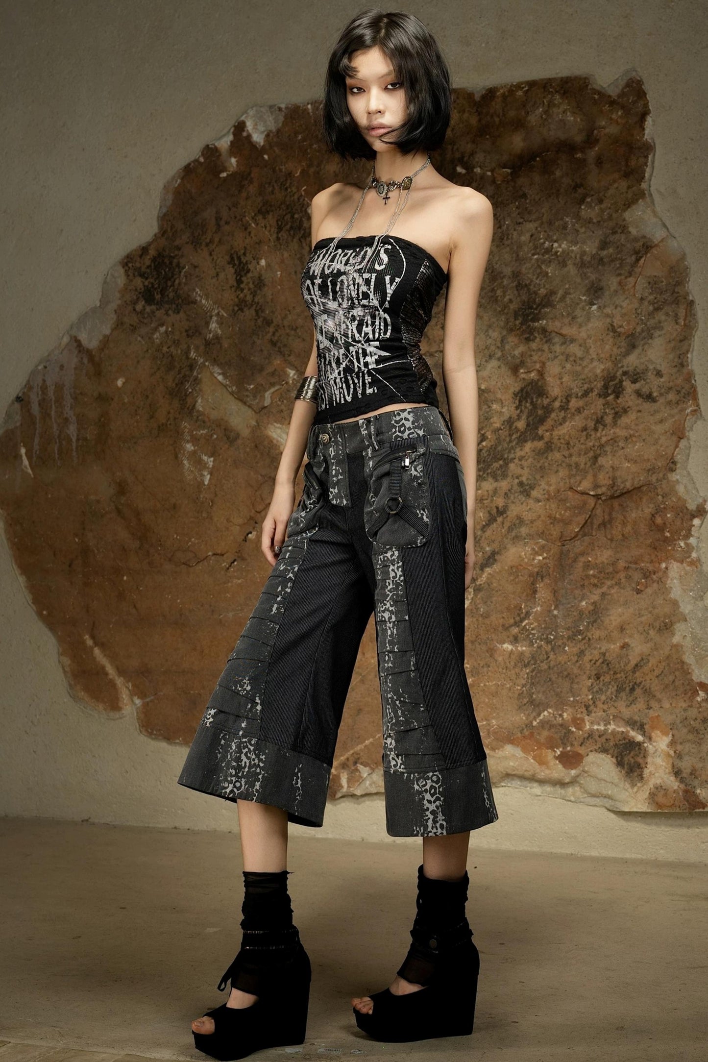 Punk Dark Flared Pants