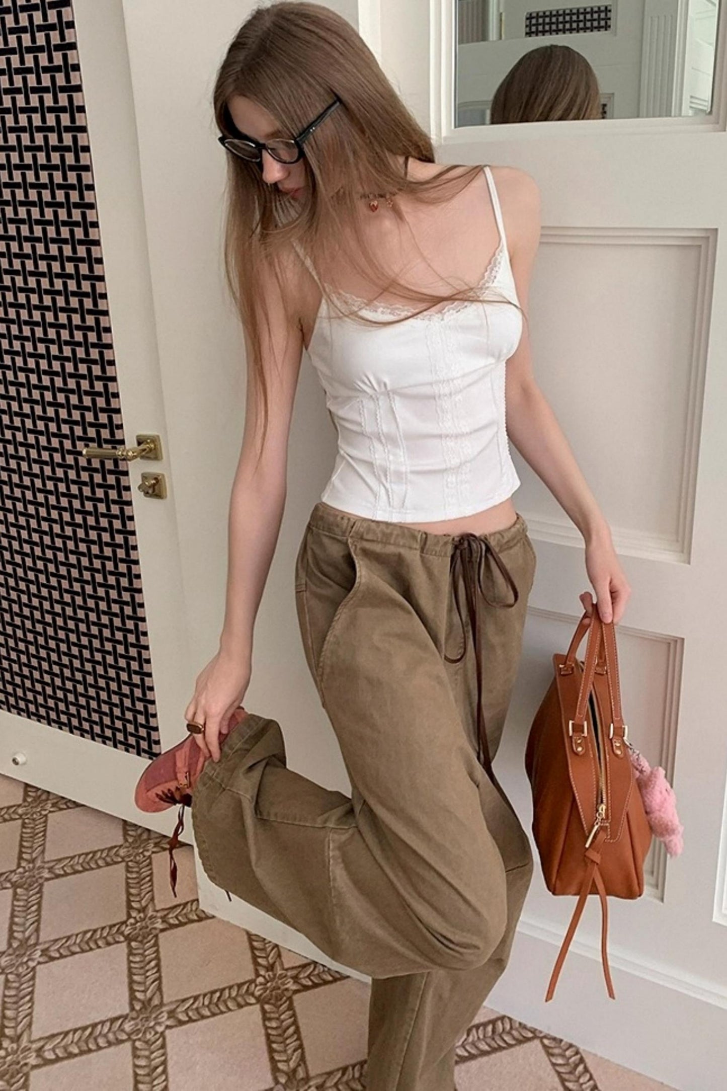 Drawstring Straight Leg Casual Pants