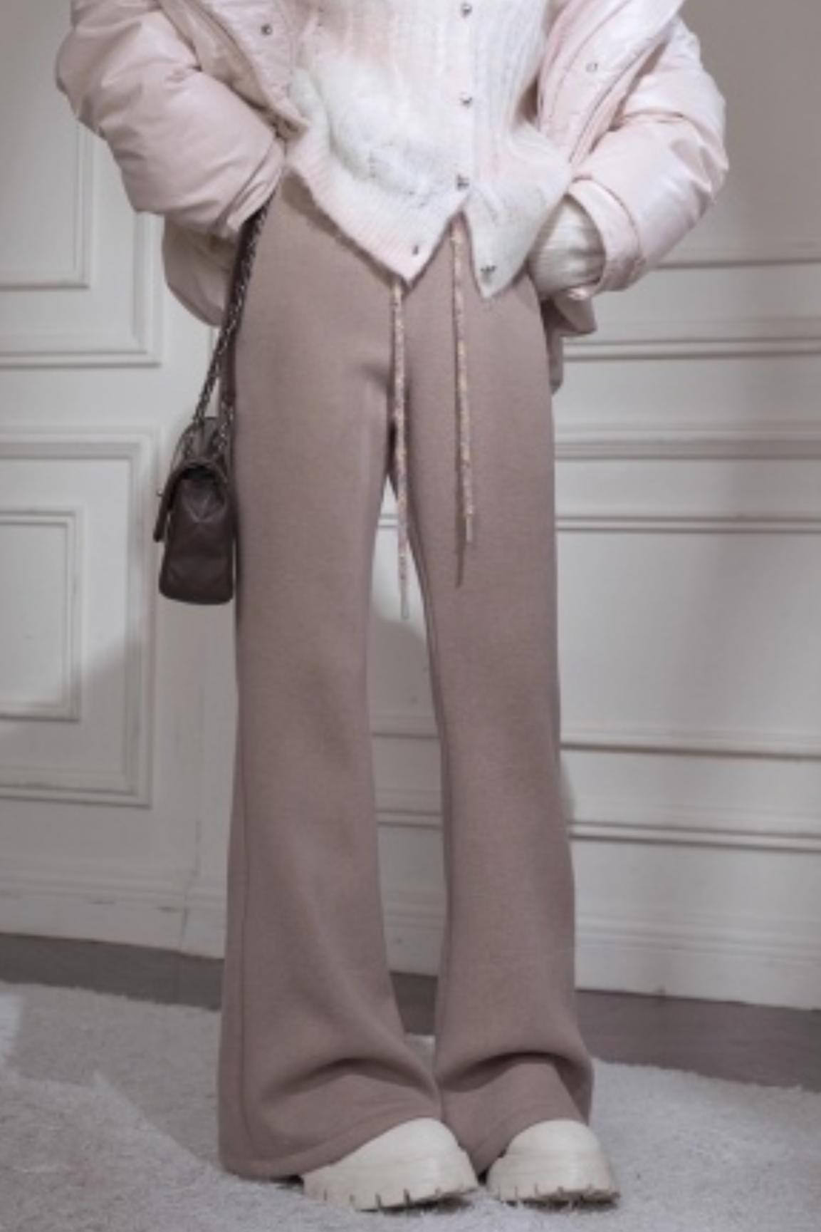 Wool Silk Flared Pants