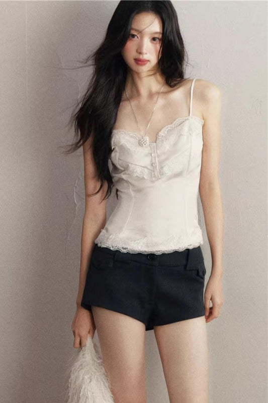 Beige Acetate Lace Camisole