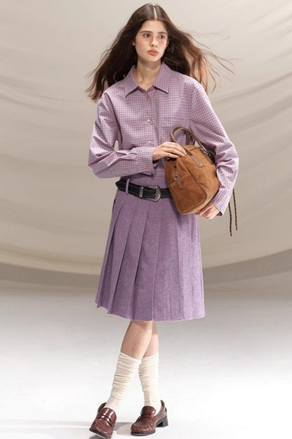 Bella Island Checkered Cotton Pocket Shirt