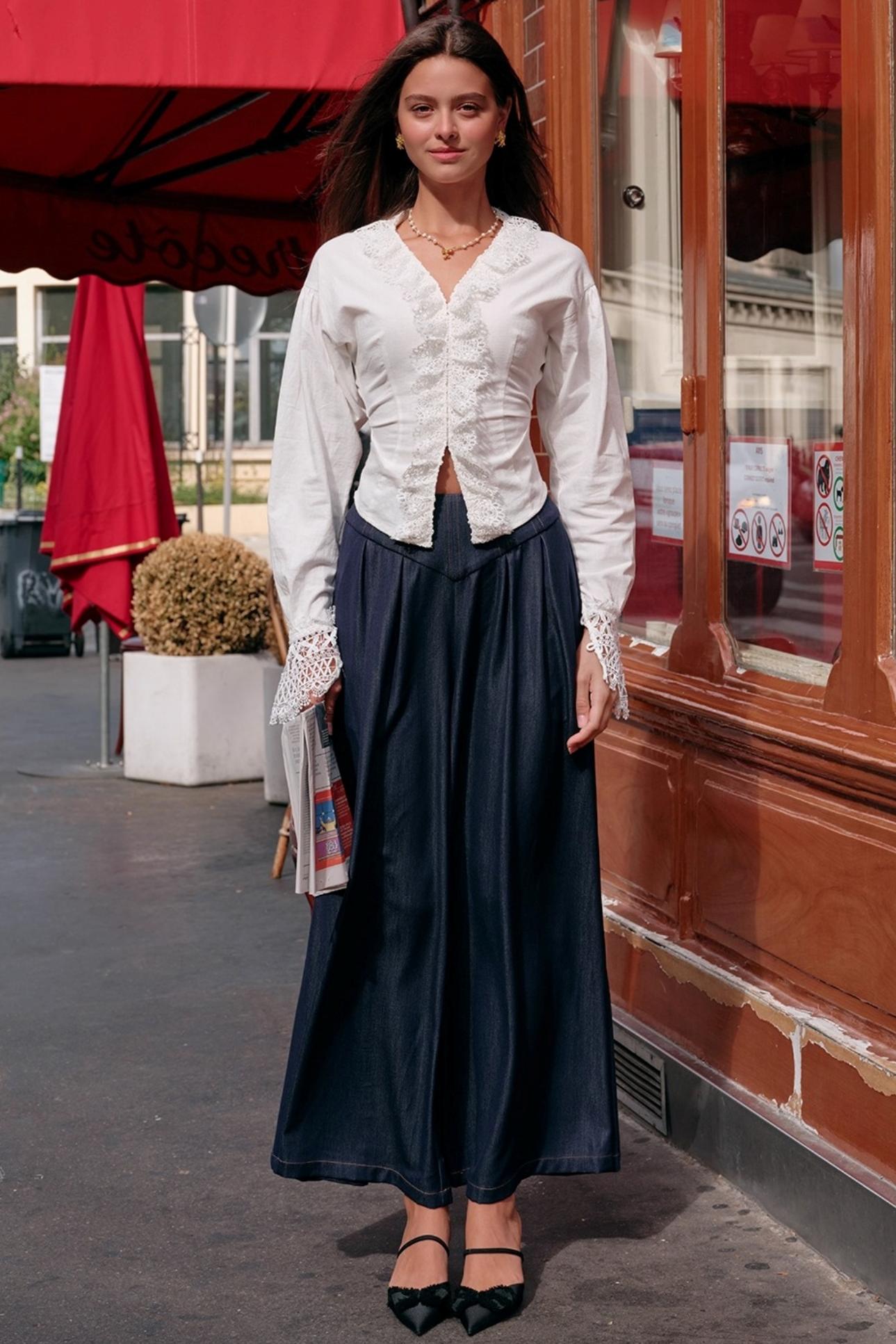 French Foam Lace Shirt Set-Up