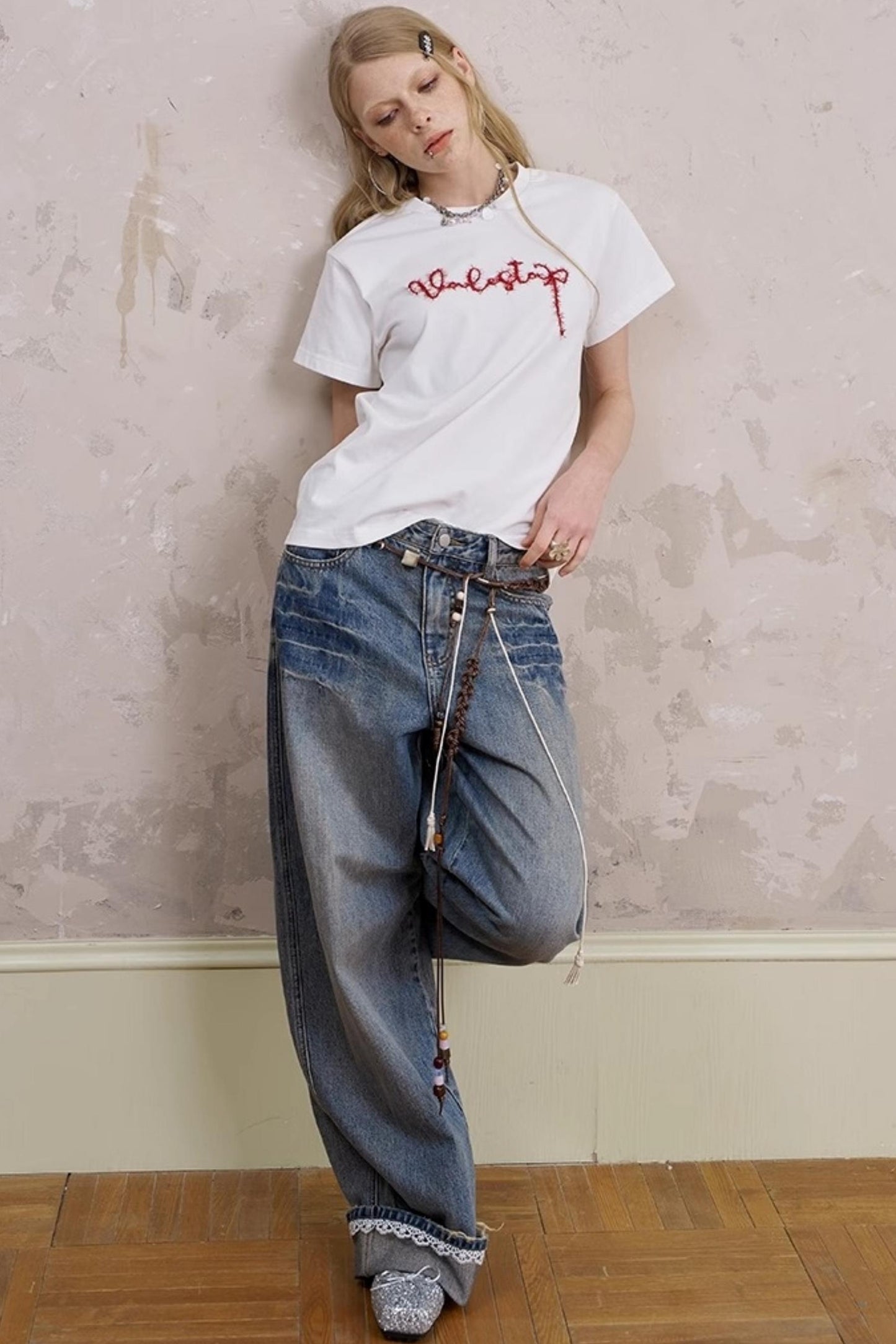Silk Embroidered Tee