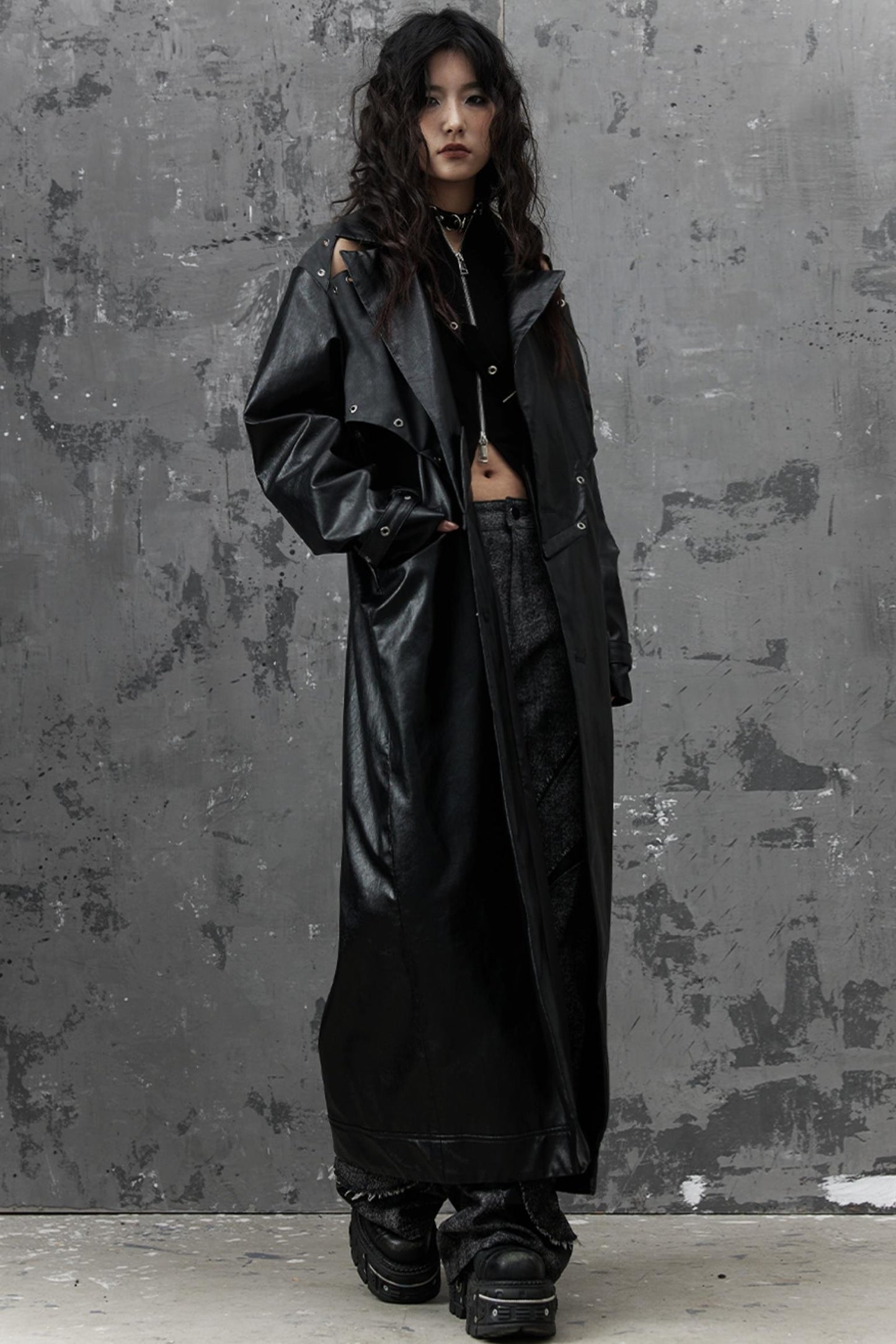 Dark Silhouette Leather Coat