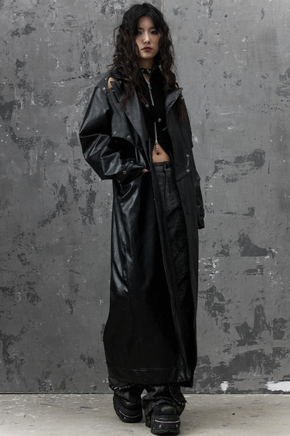 Dark Silhouette Leather Coat