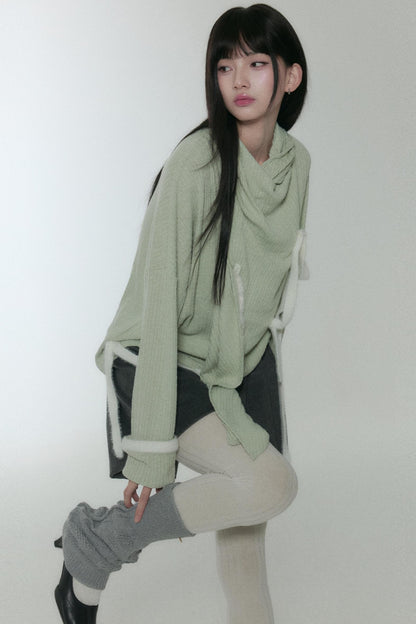 Green Velvet Stripe Sweater