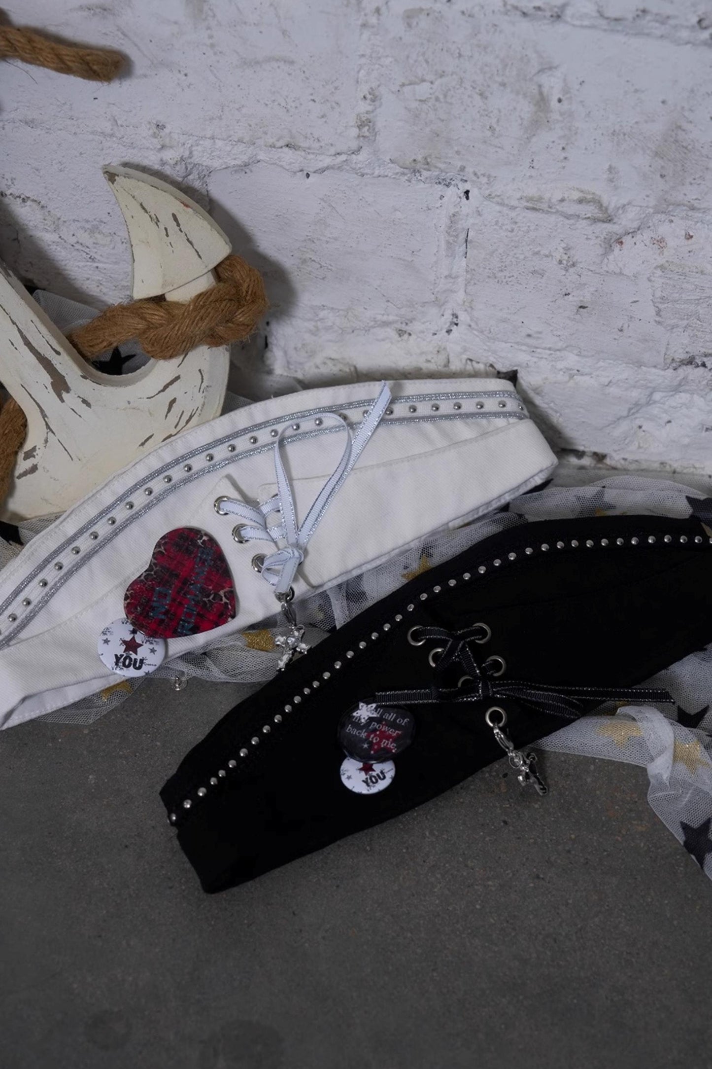 White-Black Sailor Hat