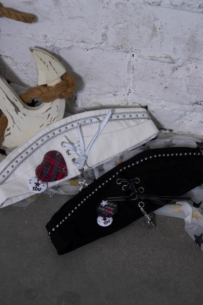 White-Black Sailor Hat