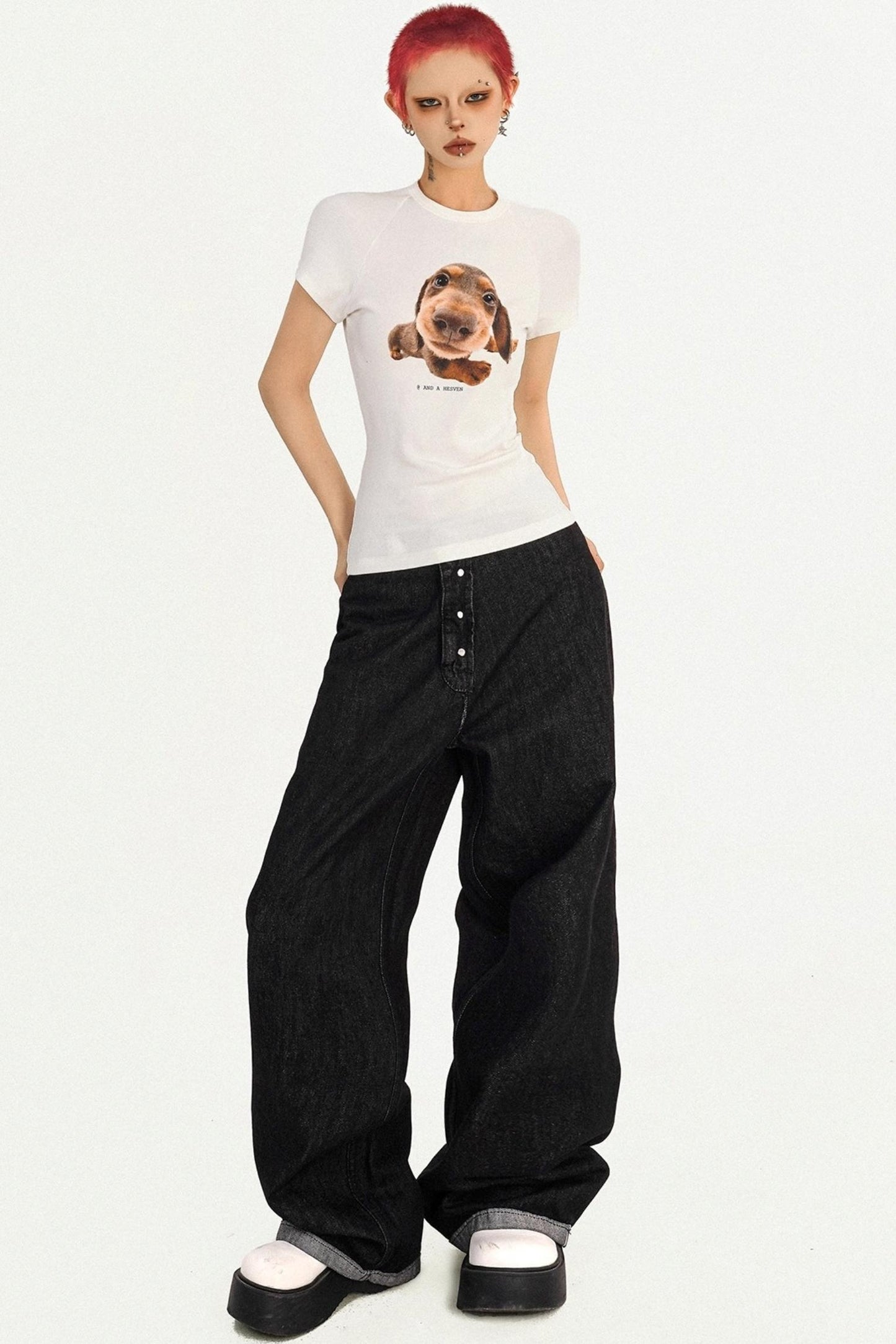 Cool Retro Girl Print Tee