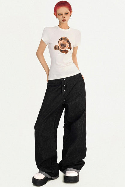 Cool Retro Girl Print Tee