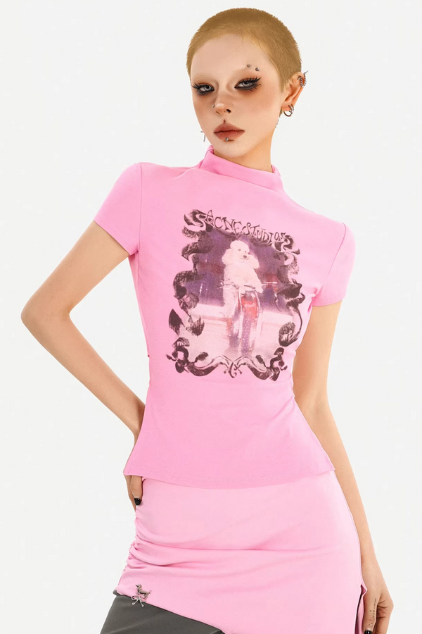 Pink Dog Print Top