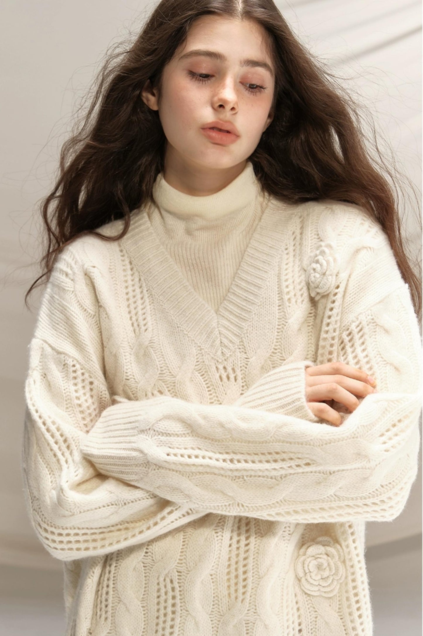 Raccoon Wool Crochet Sweater