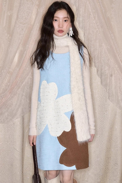 Contrasting Flower Patchwork Sundress