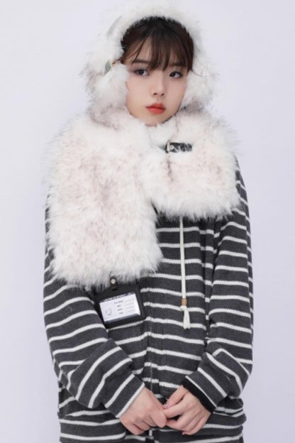 Heavy Industry Plush Patchwork Scarf