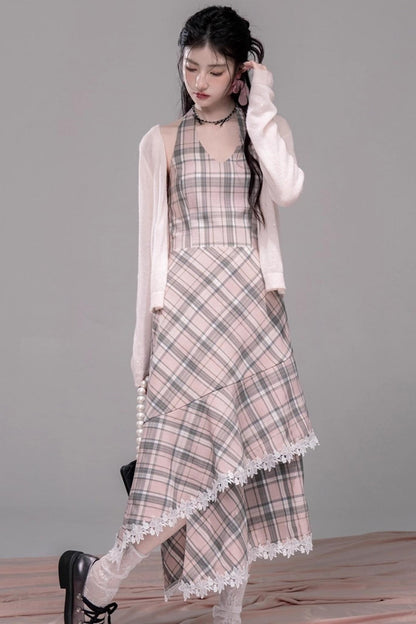 Gentle Cherry Pink Bias Skirt Dress