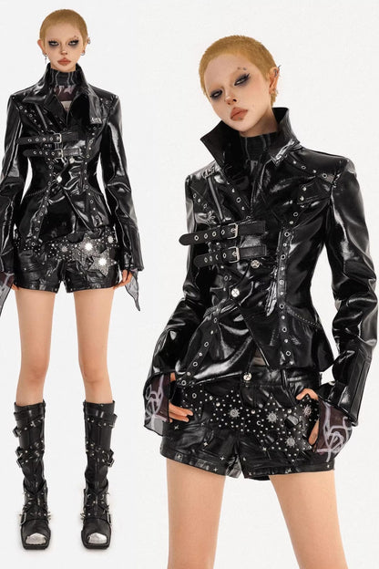Black Studded Leather Jacket