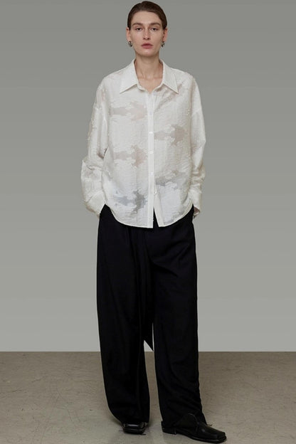 Autumn Jacquard Drape Top