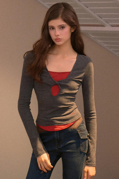 Color-Block Patchwork Base T-Shirt