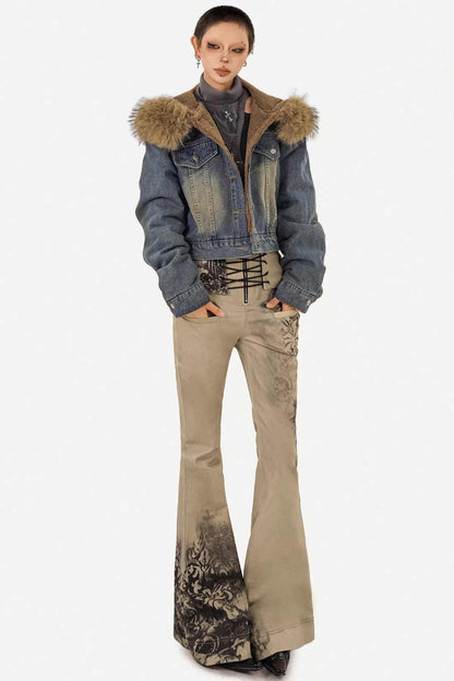 Retro Hooded Denim Jacket