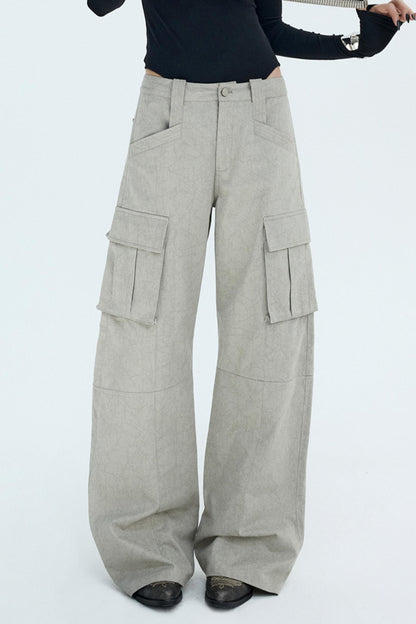 Retro Distressed Glacier Cargo Pants
