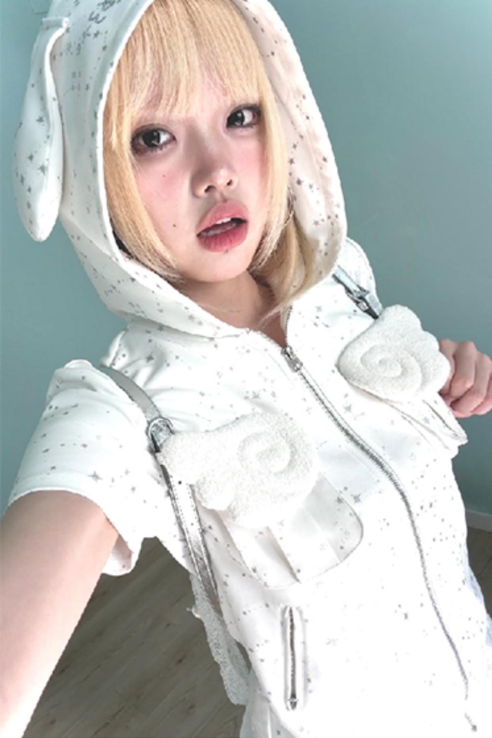 Silver Angel Wing Hoodie Top