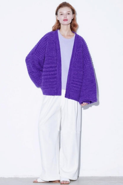 Heavyweight Two-Tone Lantern Cardigan
