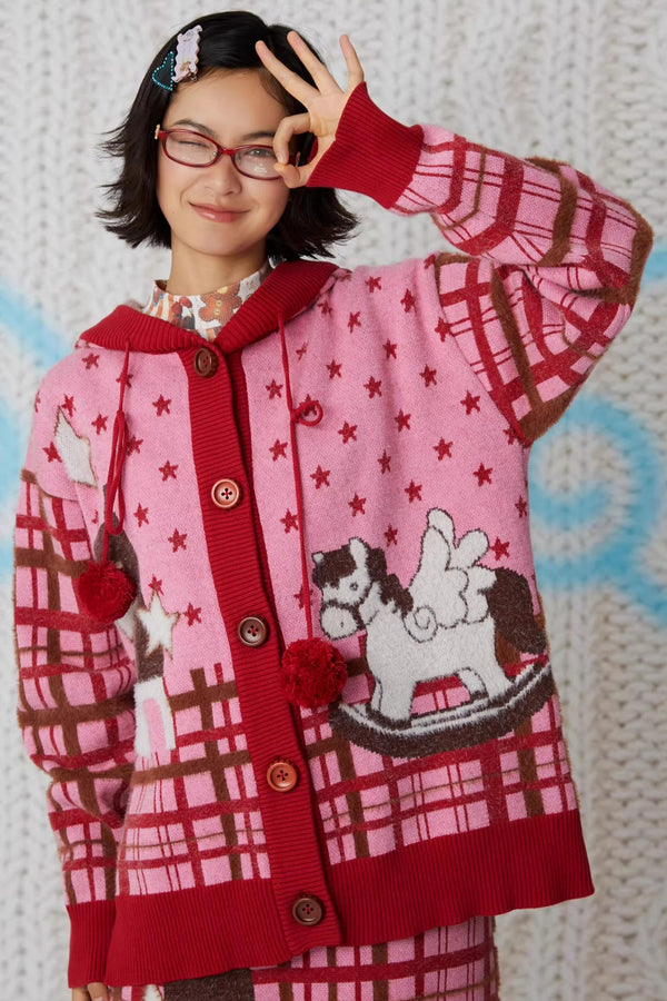 Angel Hooded Cardigan Jacket Set-Up