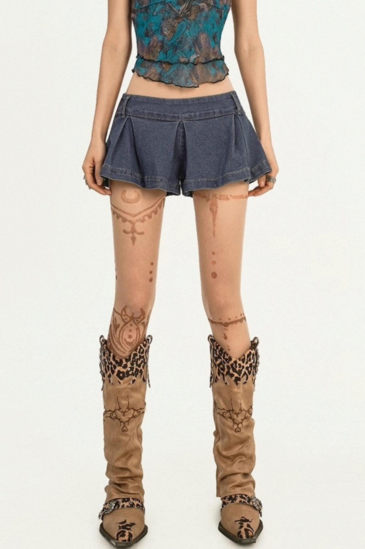 Cool Trendy Denim A-Line Skirt