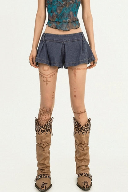 Cool Trendy Denim A-Line Skirt