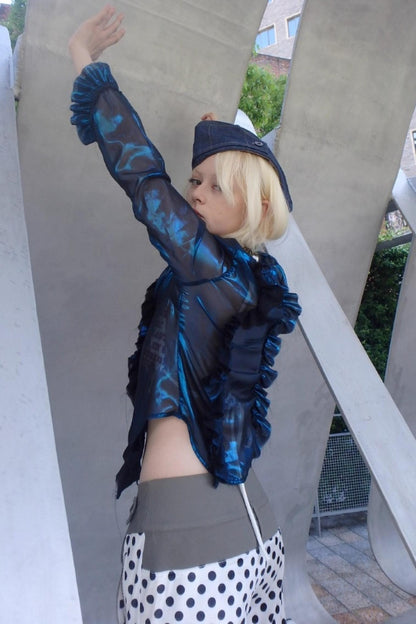 Shattered Blue Mesh Cardigan