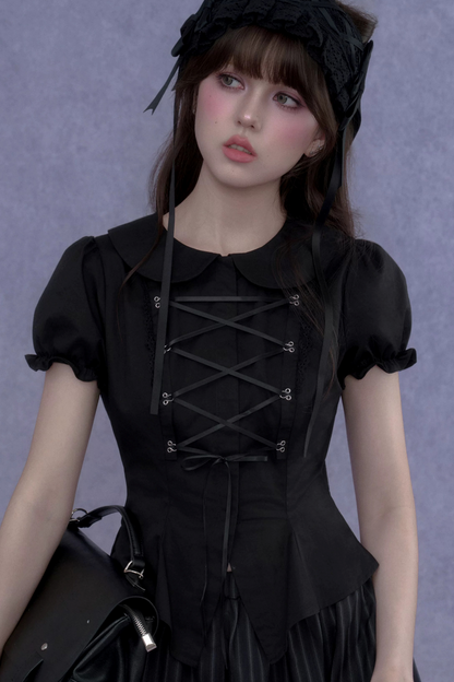 Dark Princess Puff Sleeve Blouse Set-Up