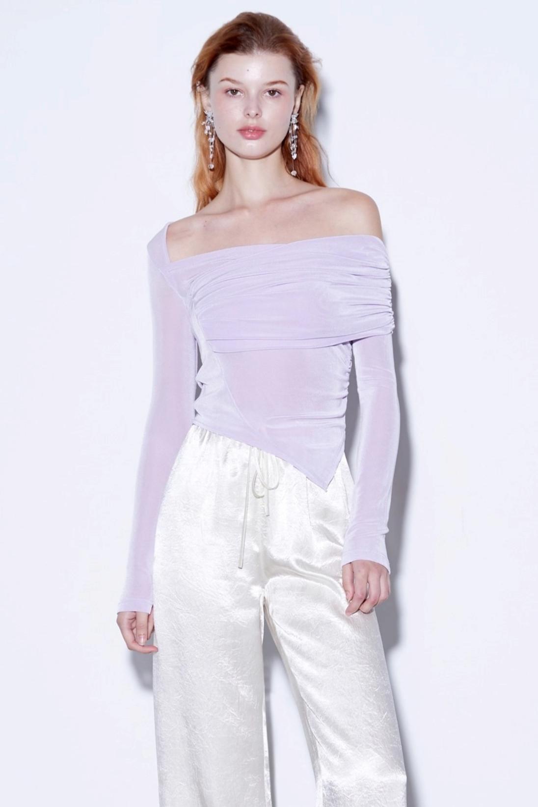 Luxury Silky Deconstructed Pleated T-shirt