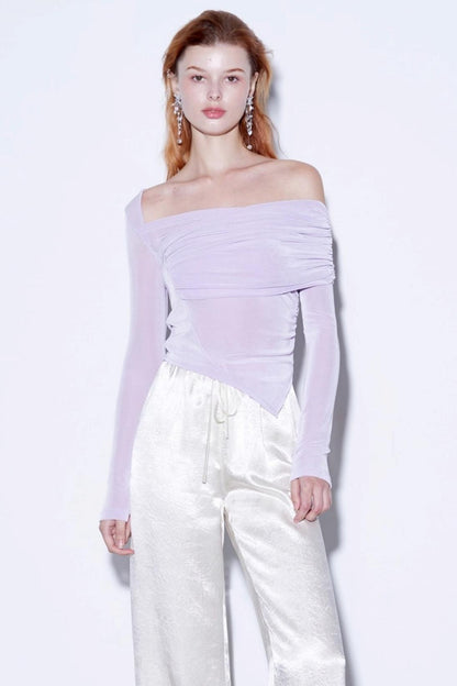 Luxury Silky Deconstructed Pleated T-shirt