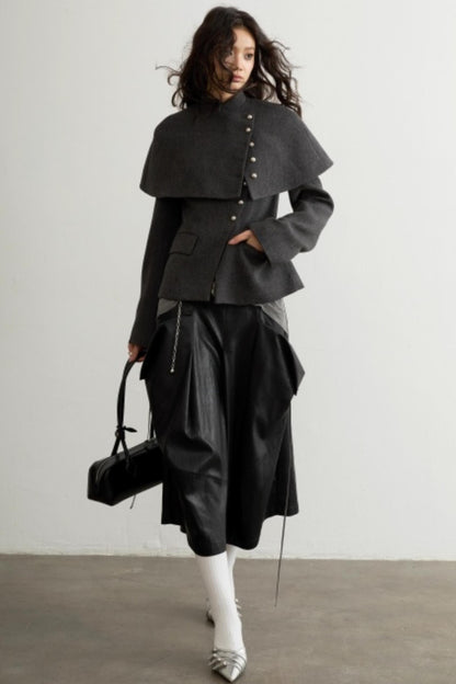 Retro Woolen Cape Coat