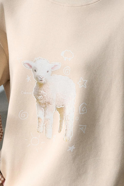 Patchwork Plaid Sweatshirt Versatile Top