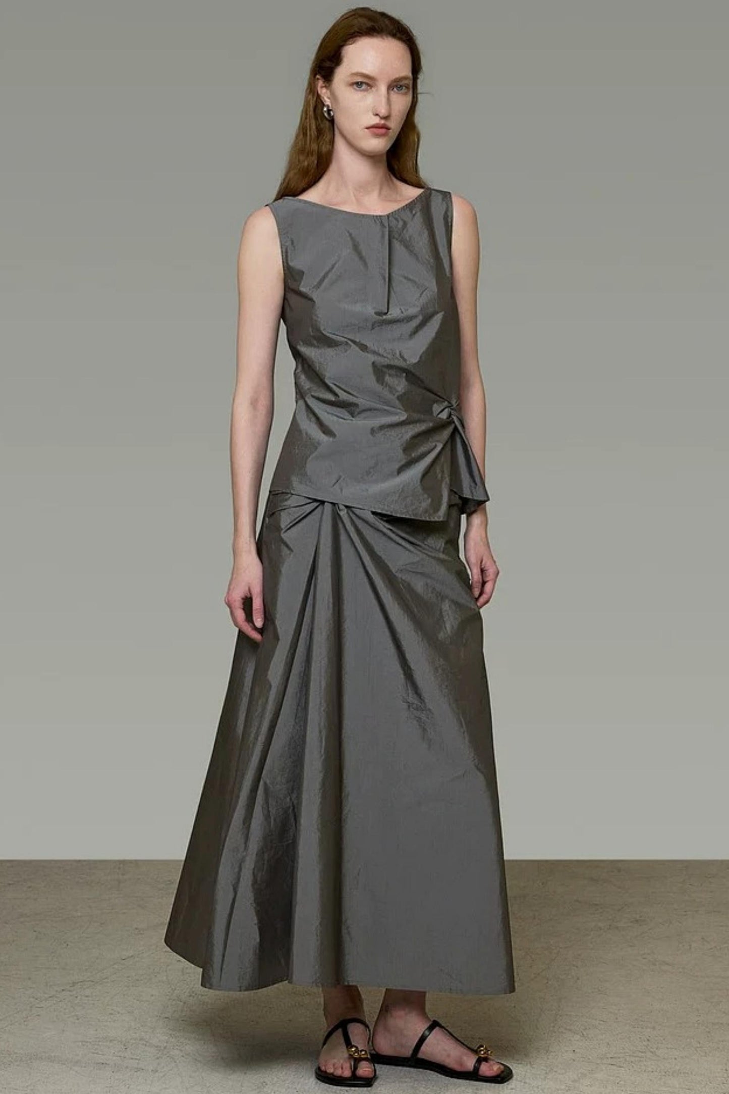 Twist Sleeveless Top and Skirt Set-Up