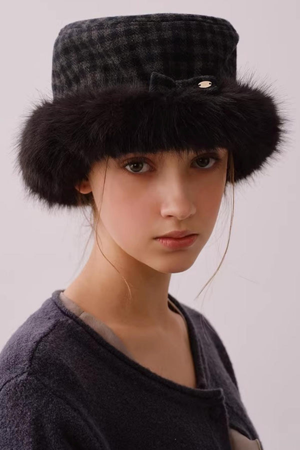 Reversible Faux Fur Beret Hat