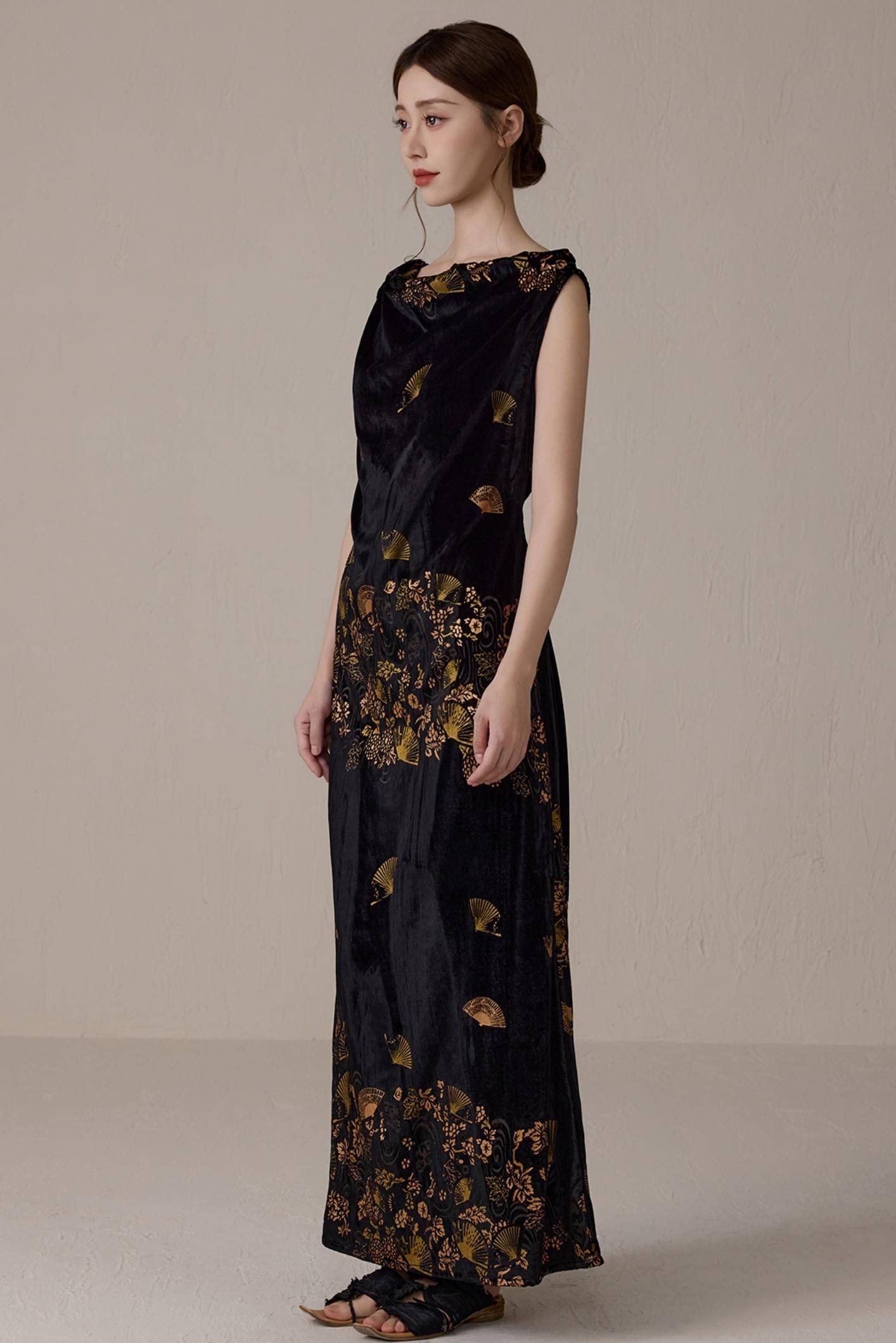 Retro Gold Swing Dress