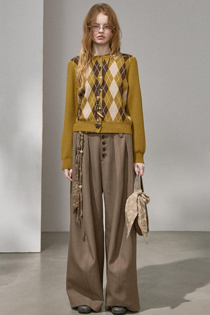 Retro Color-Blocked Knitted Top