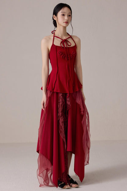 Pink Floral Knit Camisole