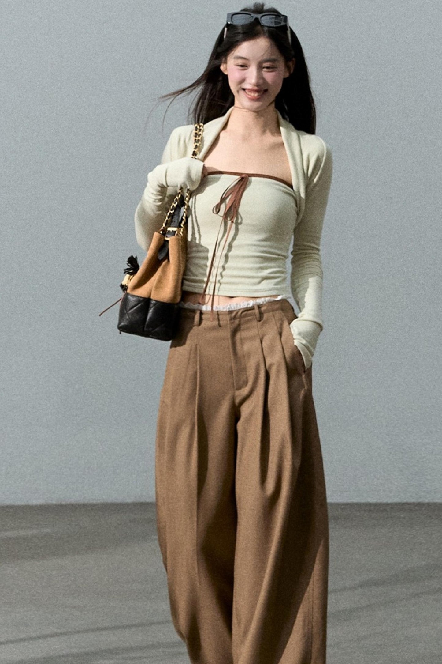 Embroidered Lace Casual Scimitar Wide-Leg Pants