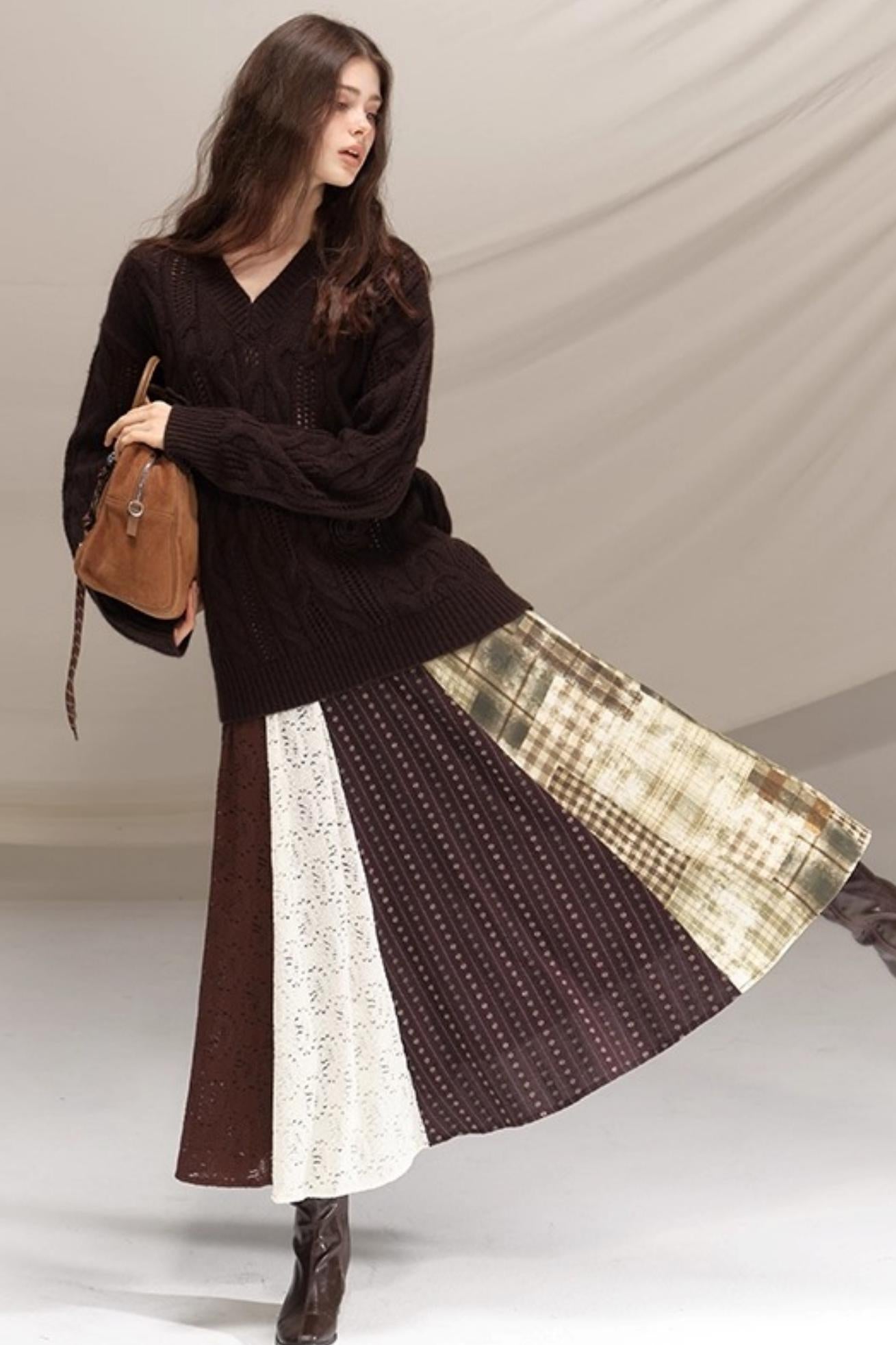 Poetry in the Mist Plaid Skirt