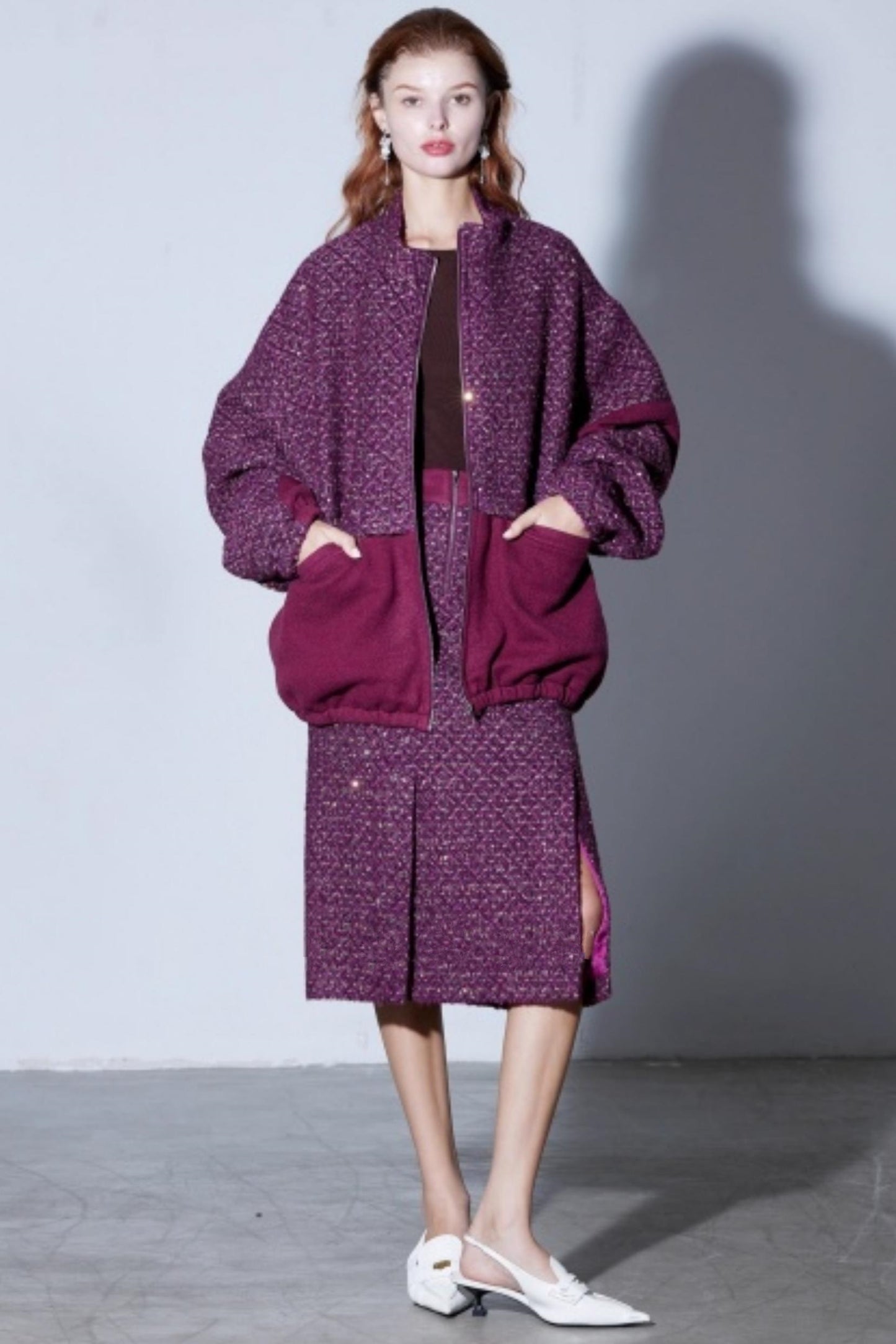 Fine Wool Collarbone Knit Sweater