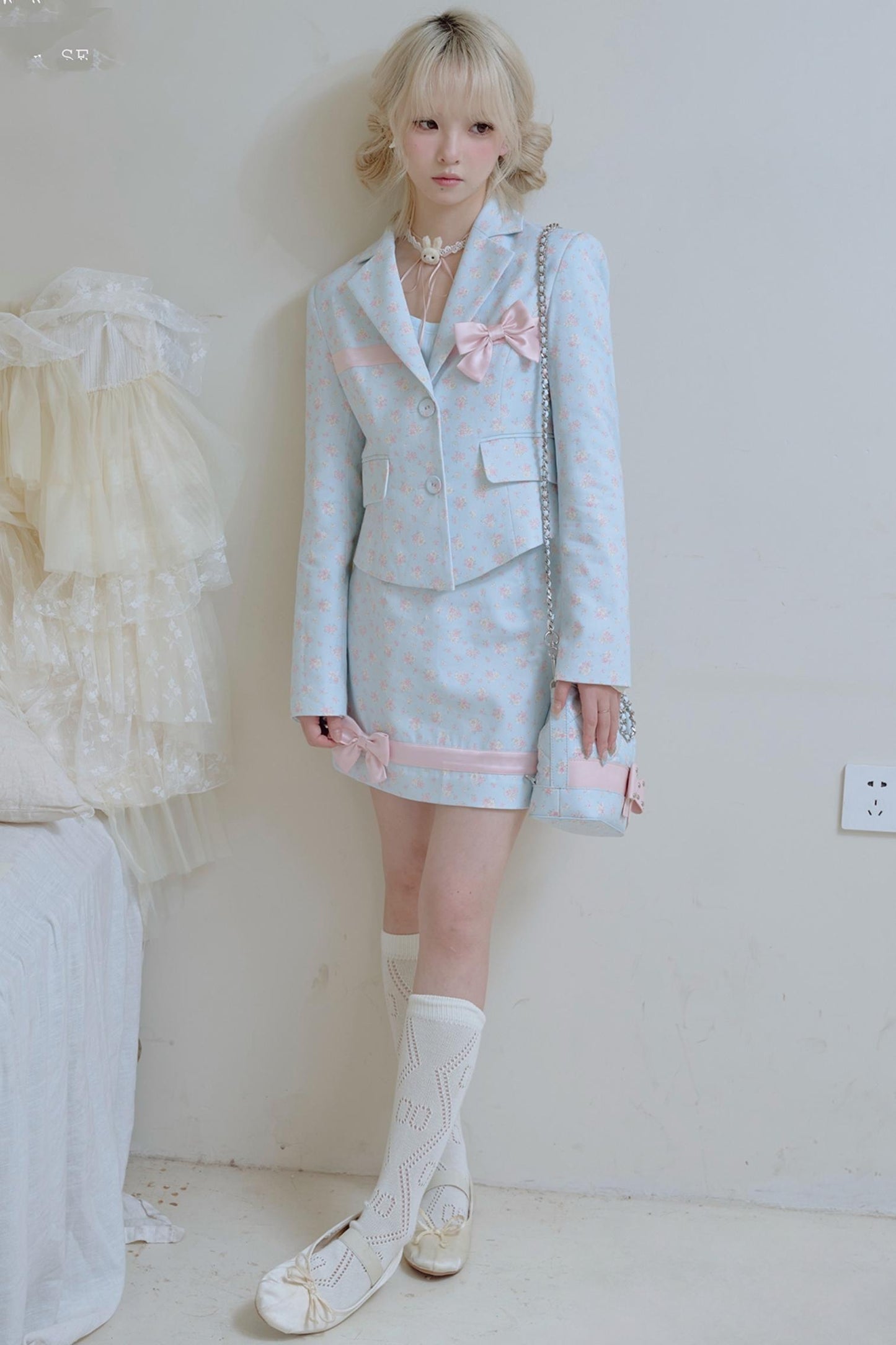 Satin Patchwork Suit Coat Set-Up