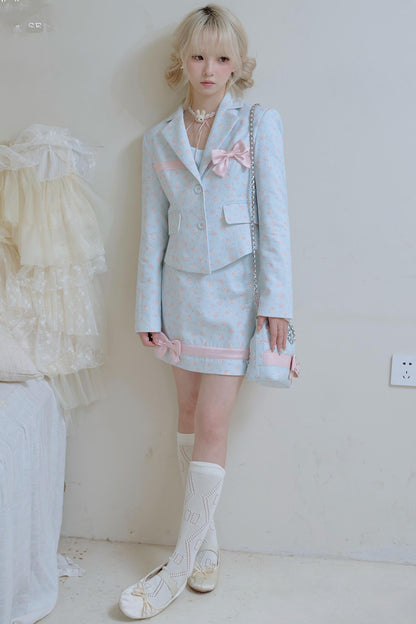 Satin Patchwork Suit Coat Set-Up