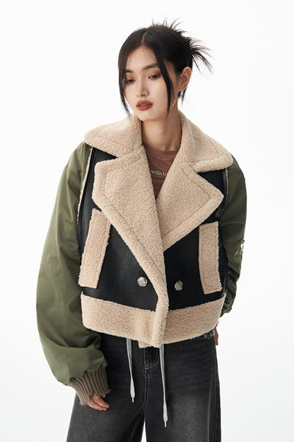 Retro Patchwork Flight Jacket