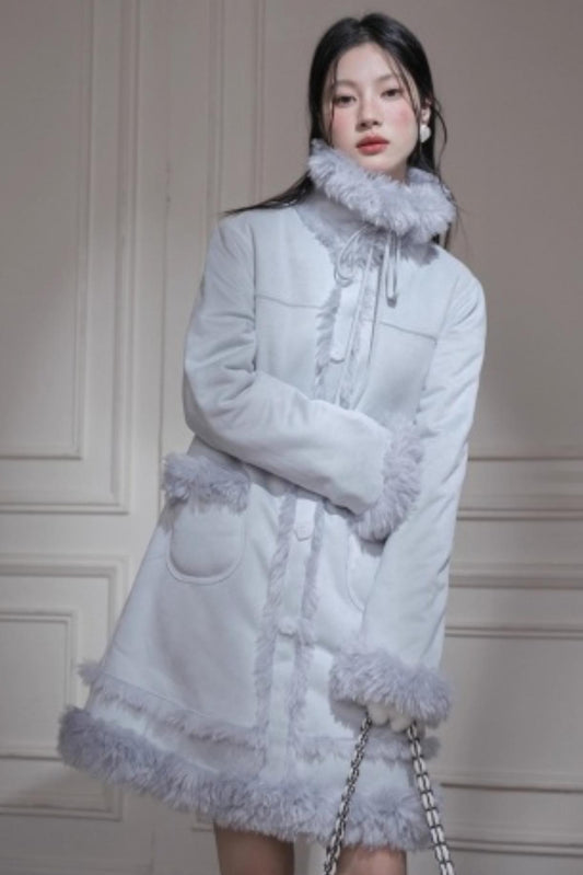 Misty Suede Fur Coat