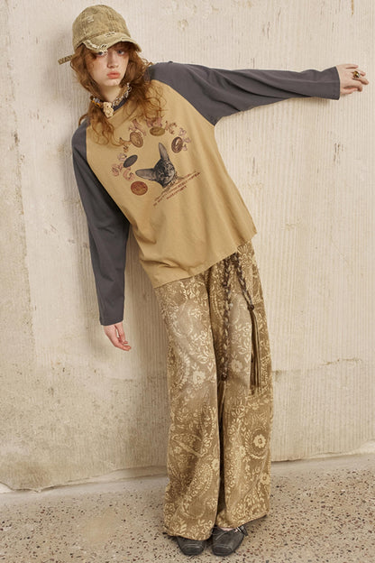 Loose Crew Neck Long Sleeve Top