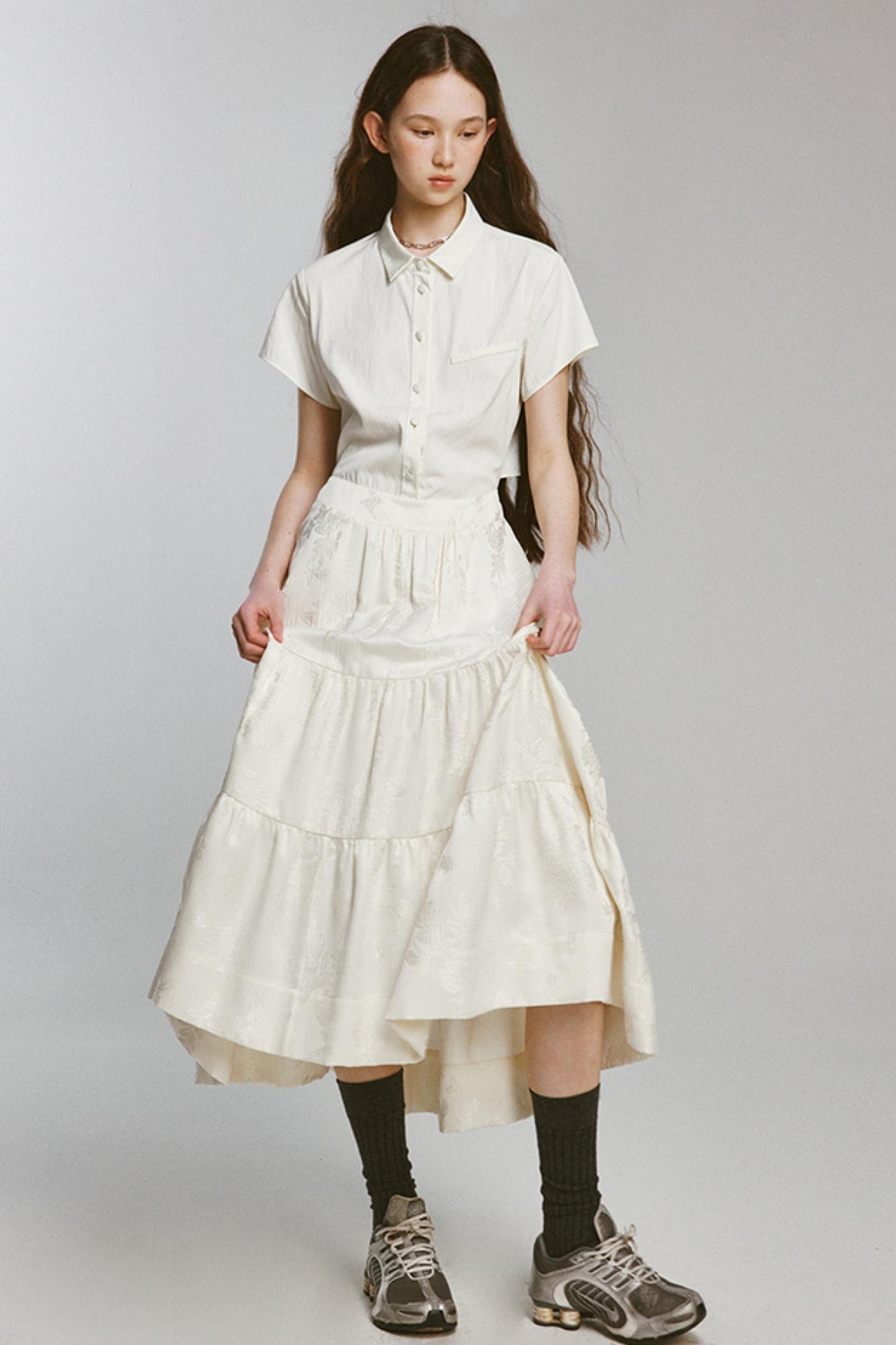 Rebellious Lace-up Shirt Dress