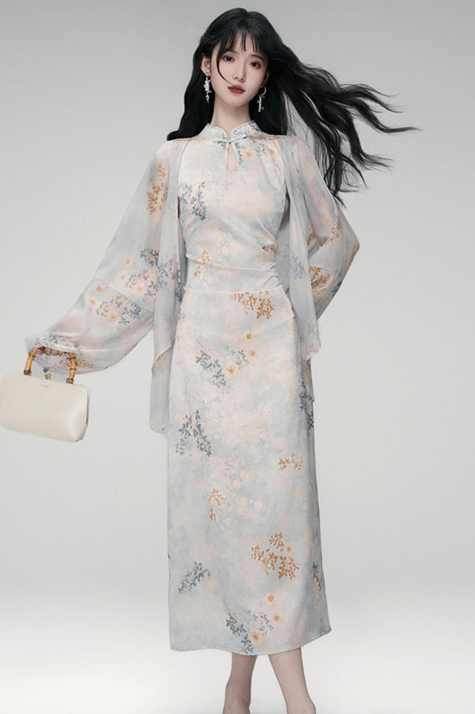 Sun Jacquard Cardigan Dress Set